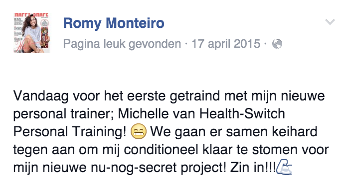 Personal Training met Romy Monteiro